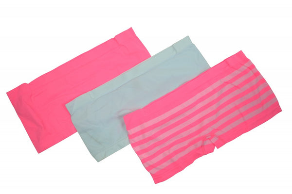 3pk Smooth Slinky Boyshorts - White Pink Stripe – wholesalecamel