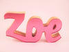 Mirrored acrylic wooden name pink Zoe