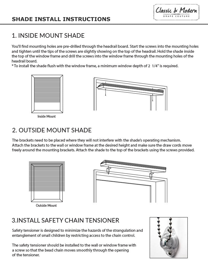 how to install a roman shade