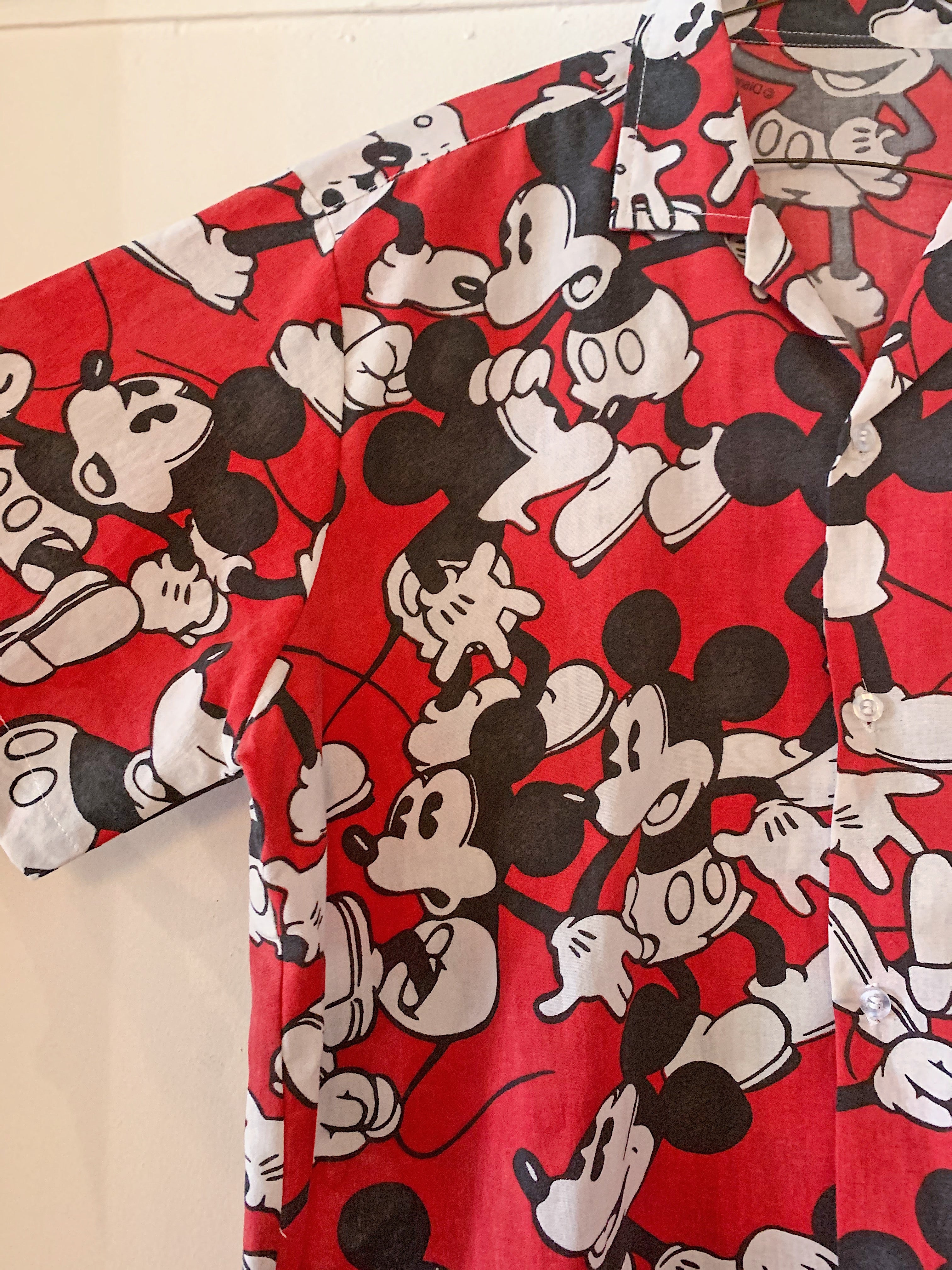 Vintage Mickey Red Camp Shirt