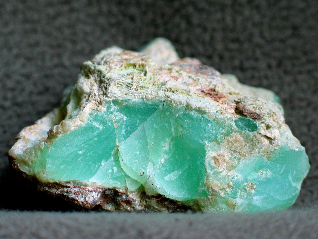 Raw chrysoprase crystal