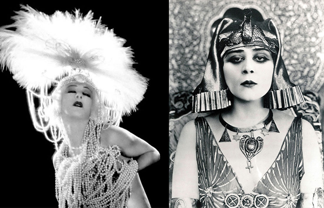 Actresses Alla Nazimova in Salome and Theda Bara in Cleopatra