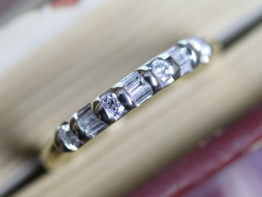 bar set diamond wedding band