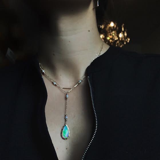 Opal Lariat necklace