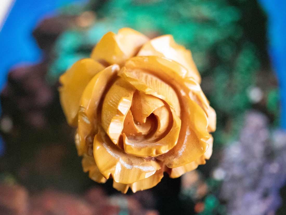 Vintage plastic rose pendant