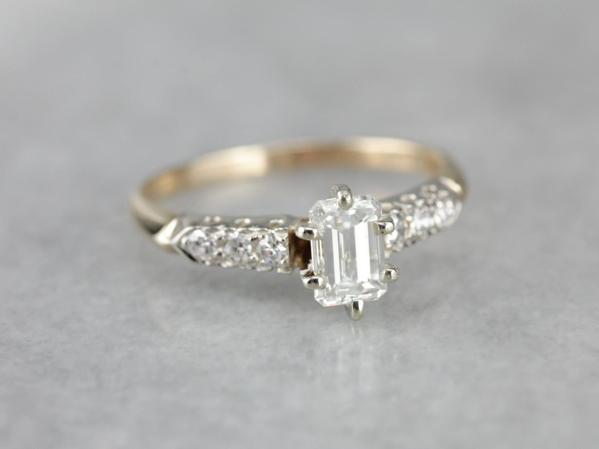 vintage emerald cut engagement rings