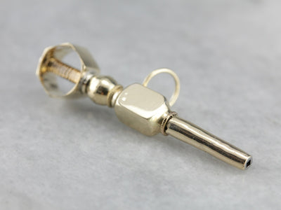 Antique Gold Pocket Watch Key Pendant