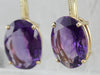 Large Amethyst and Daimond Drop Earrings