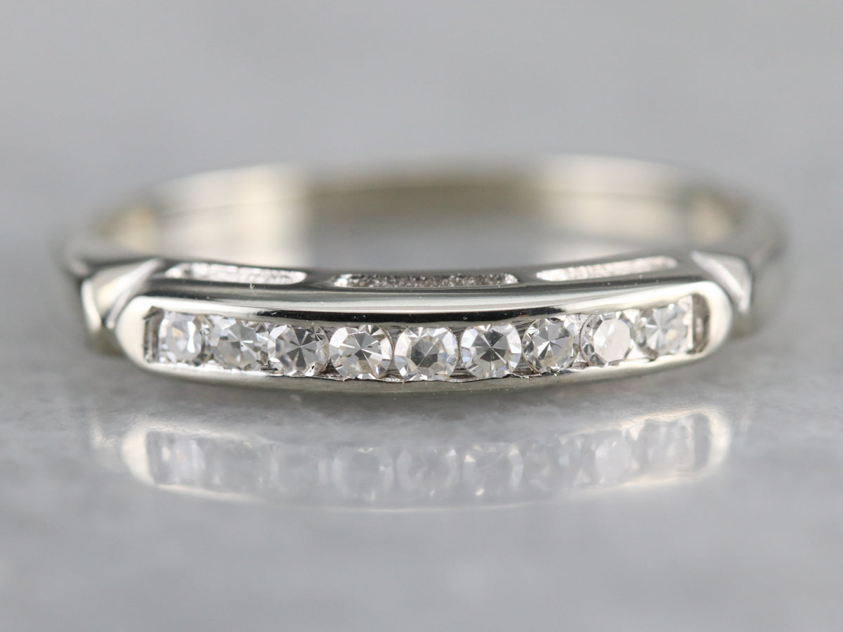 Thin Diamond White Gold Wedding Band