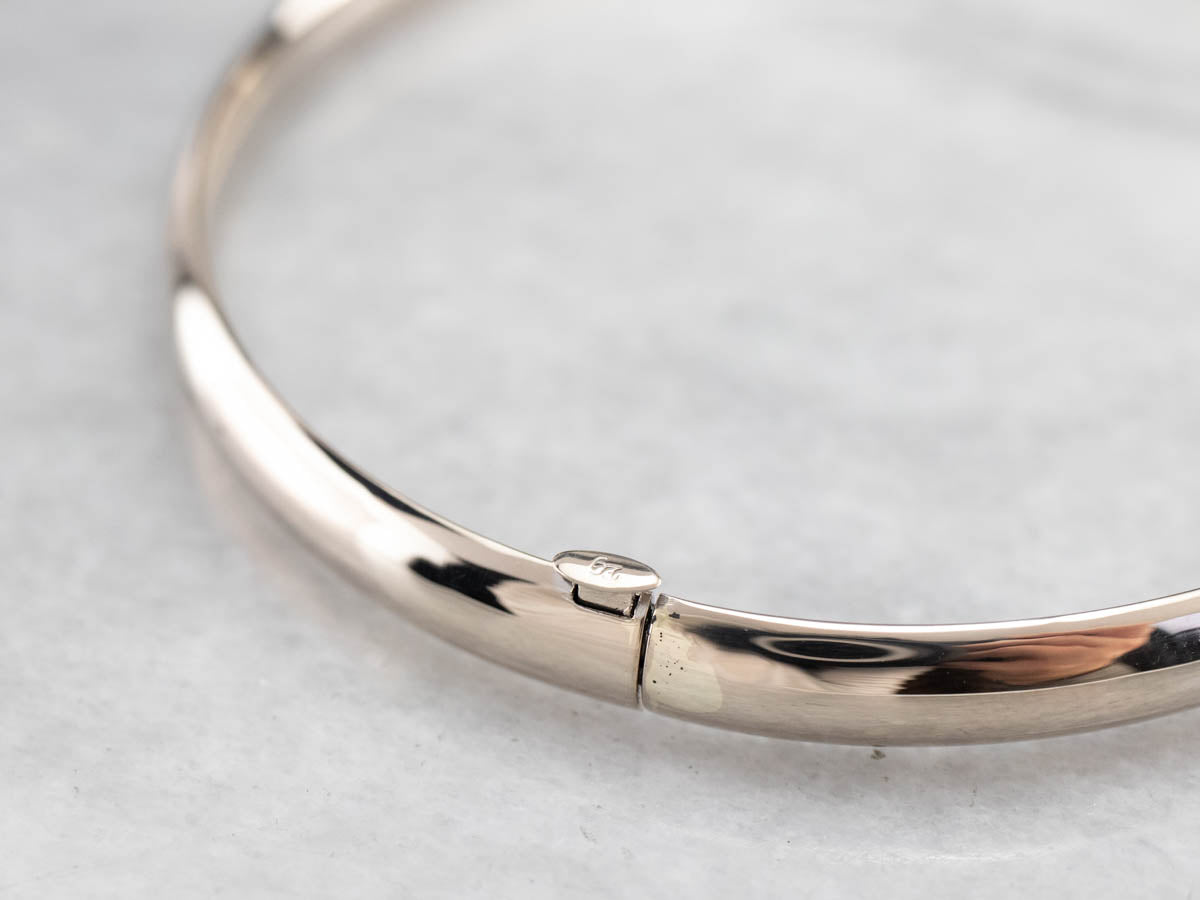 plain white gold bangle