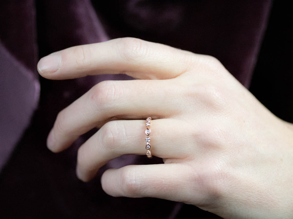 Rose Gold Geometric Diamond Band