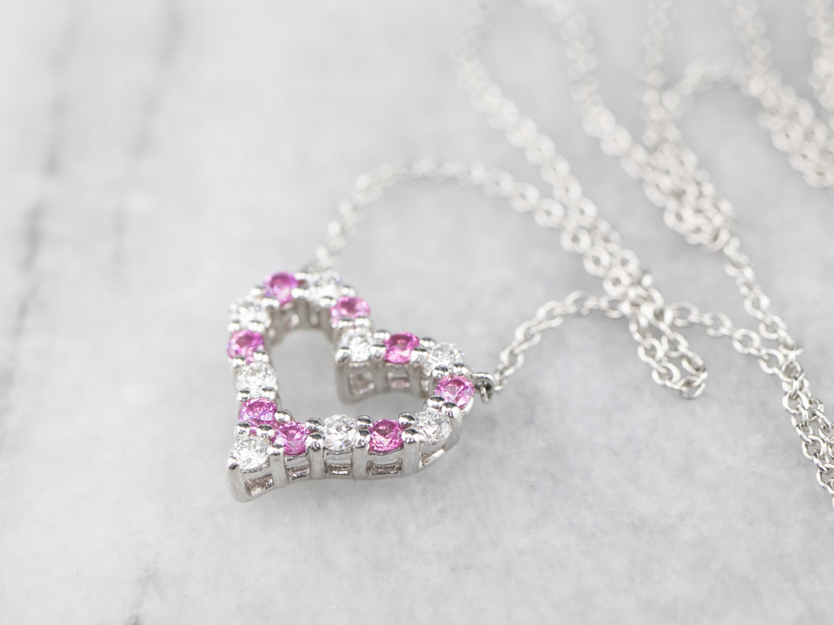 tiffany's heart necklace pink sapphire