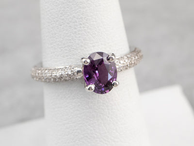 Bi-Colored Sapphire and Diamond Ring