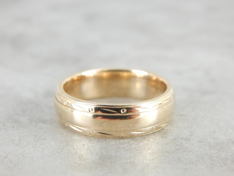 Engraved Wedding Band Vintage Inspired Wedding Ring 3mm Floral Etsy Vintage Wedding Band Gold Engraved Wedding Rings Vintage Inspired Wedding Rings