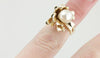 Vintage Floral Ring with White Pearl Center