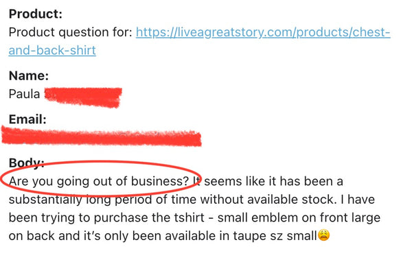 Going out of business email