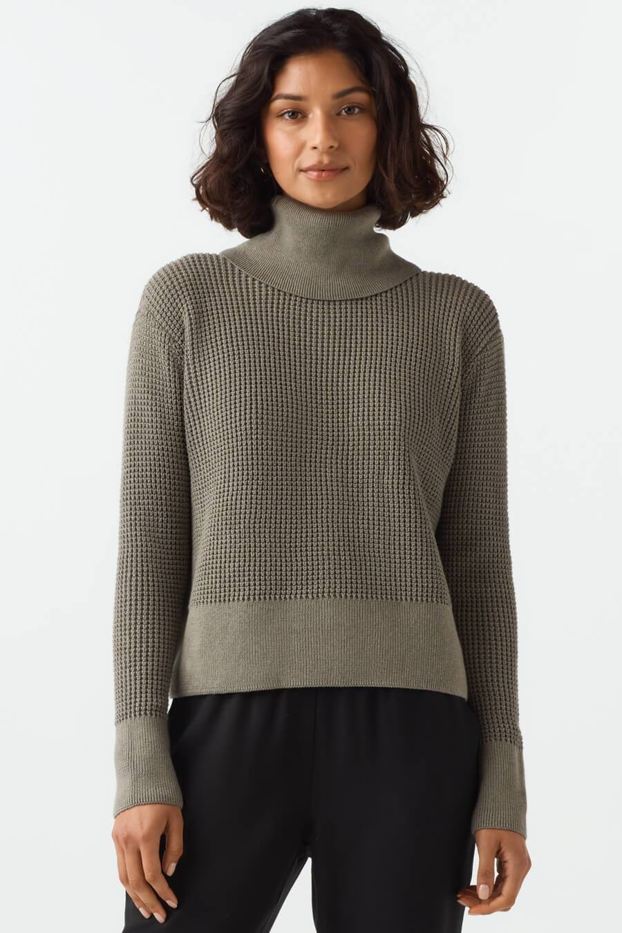 The Convertible Waffle Mockneck Sweater