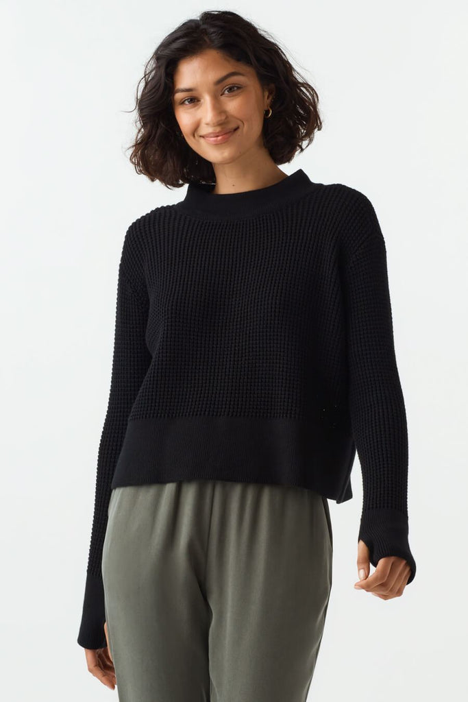 The Convertible Waffle Mockneck Sweater – VETTA