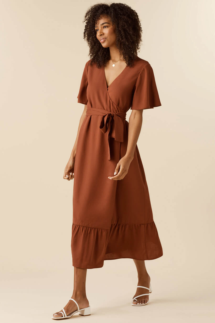 The Flutter Sleeve Wrap Dress