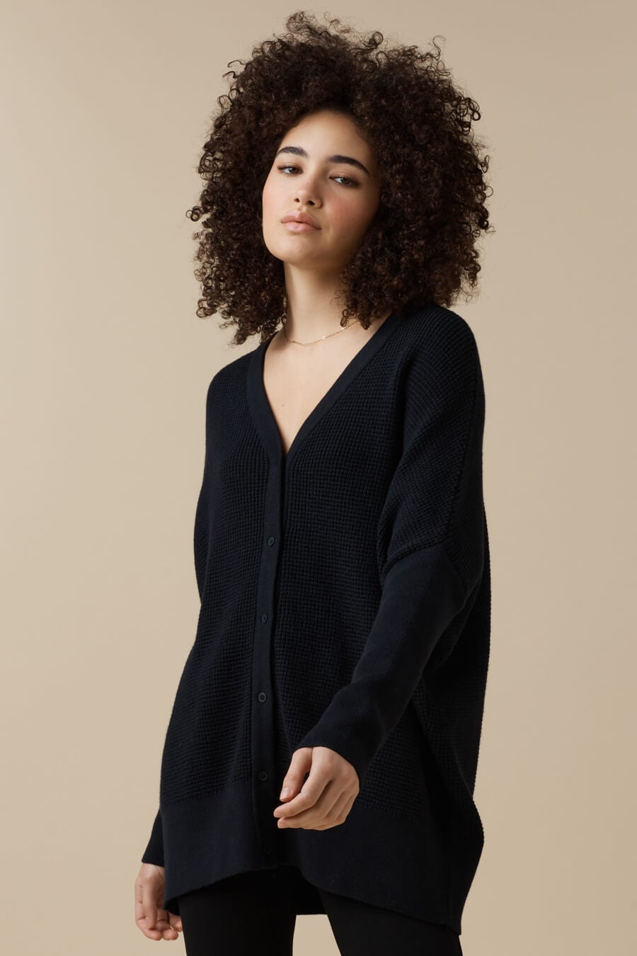 The Waffle V-Neck Oversized Sweater