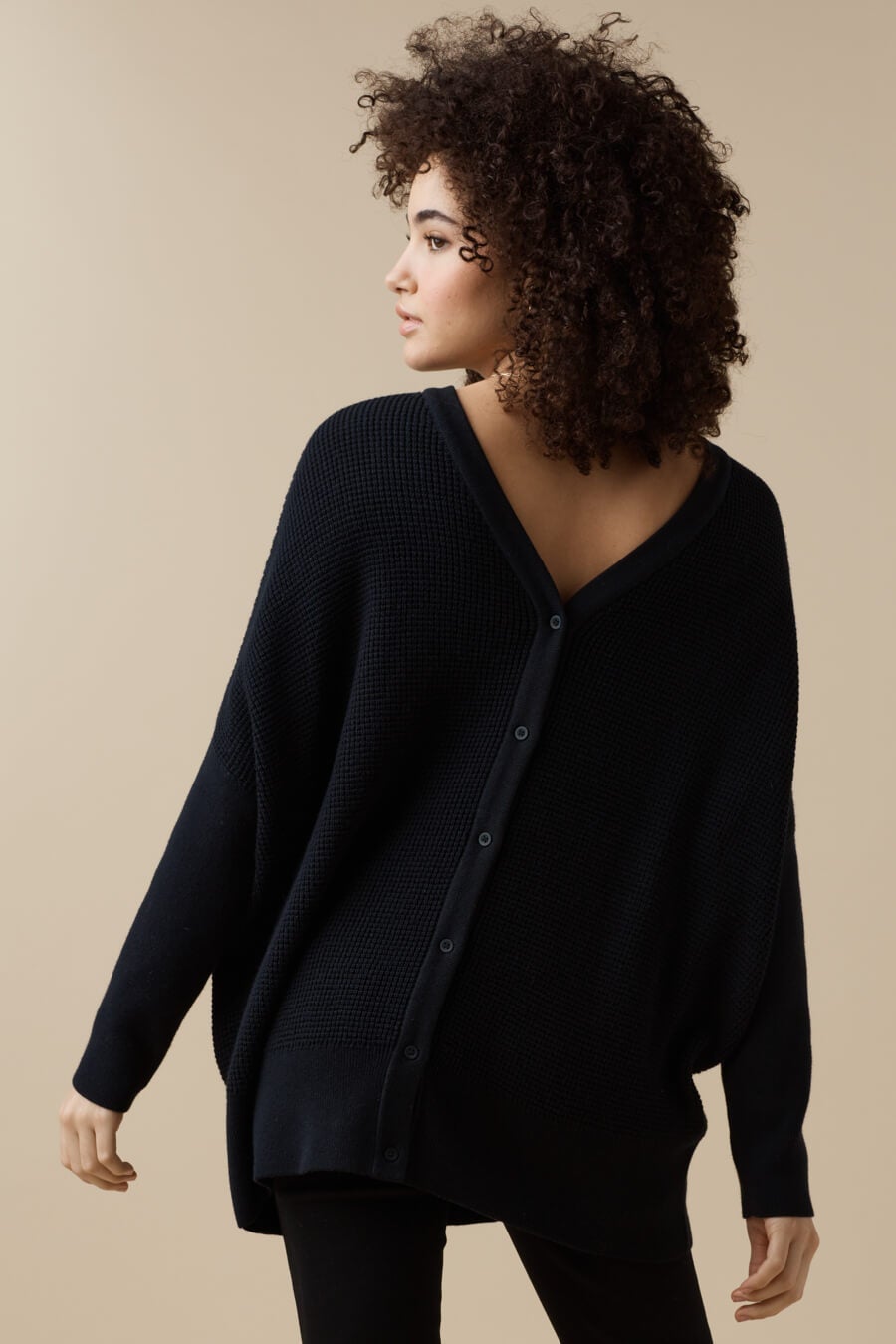 The Waffle V-Neck Oversized Sweater