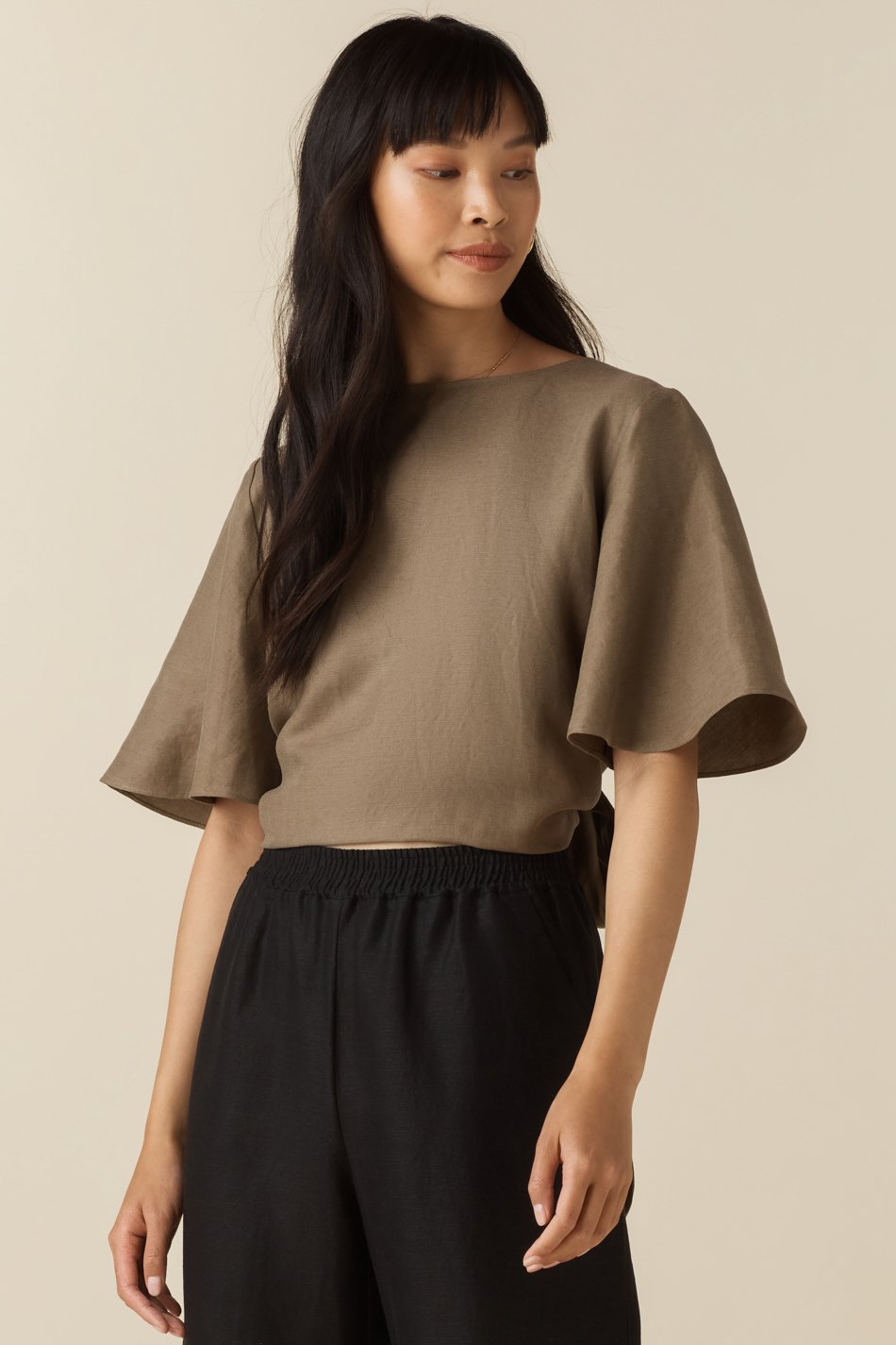 The Flutter Sleeve Wrap Top