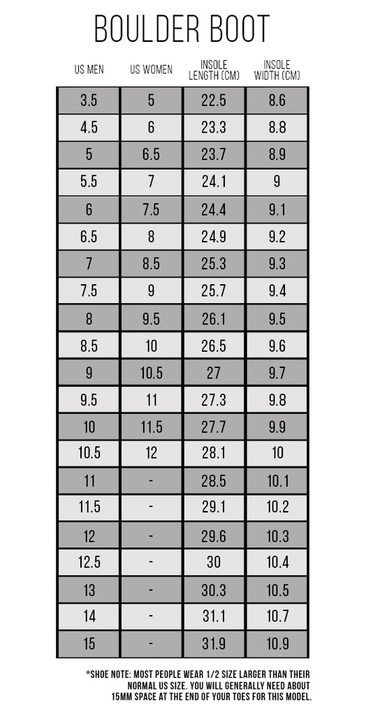 8+ Altra Size Chart