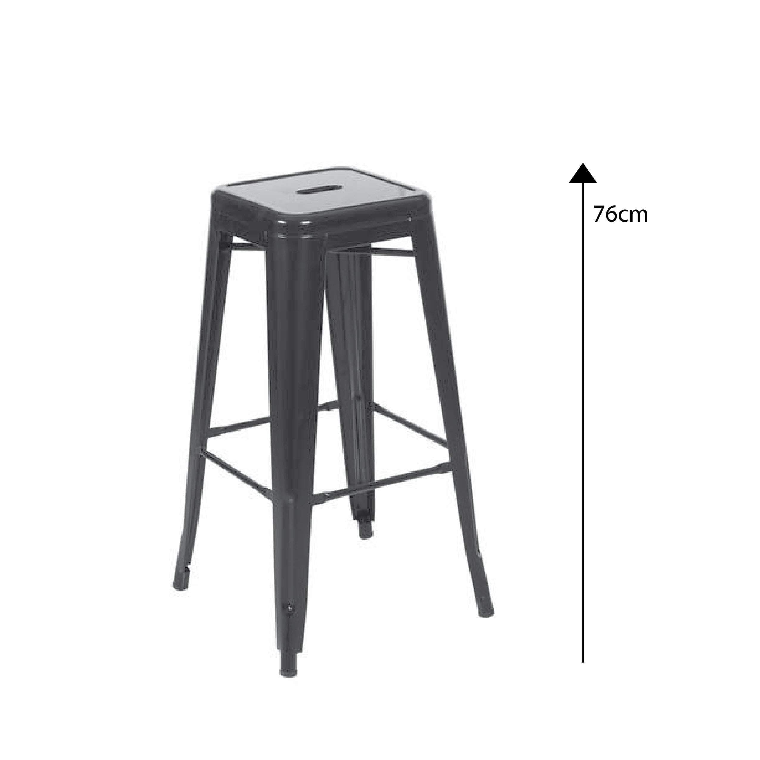 76cm Gloss Black Replica Tolix Stool Buy Online AFTERPAY Available