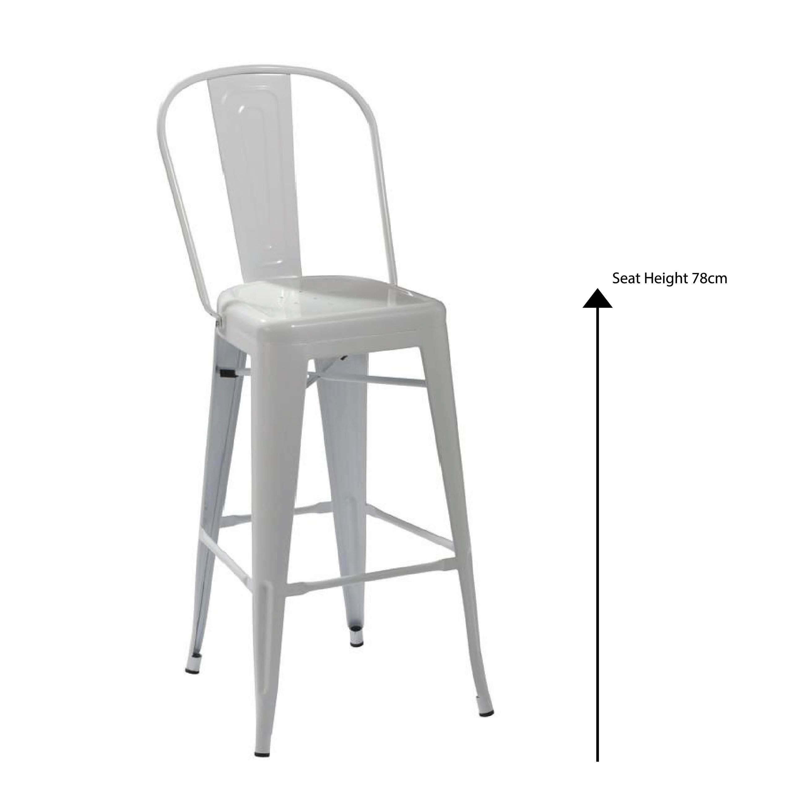 White Replica Tolix High Back Barstool - Buy Online ...