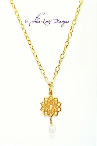 22k Gold-Plated Multi-Gemstone Chakra Pendant Necklace - Triumphant Mind |  NOVICA