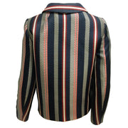 PAULE KA Navy Blue / White / Red Double Breasted Striped Blazer