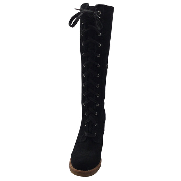UGG Australia Black Lace Up Tall Boots/Booties