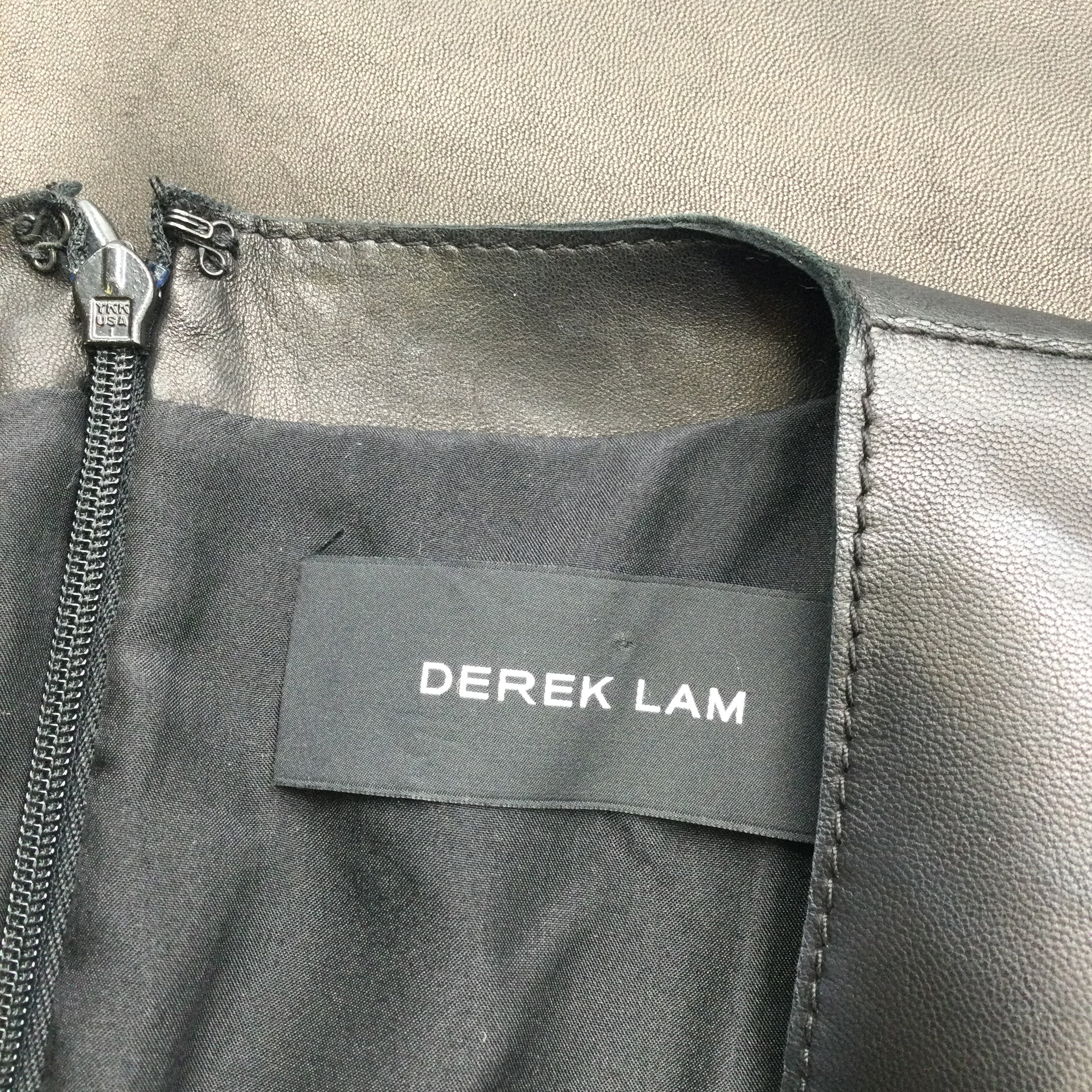 Derek Lam Black Sleeveless Leather Blouse