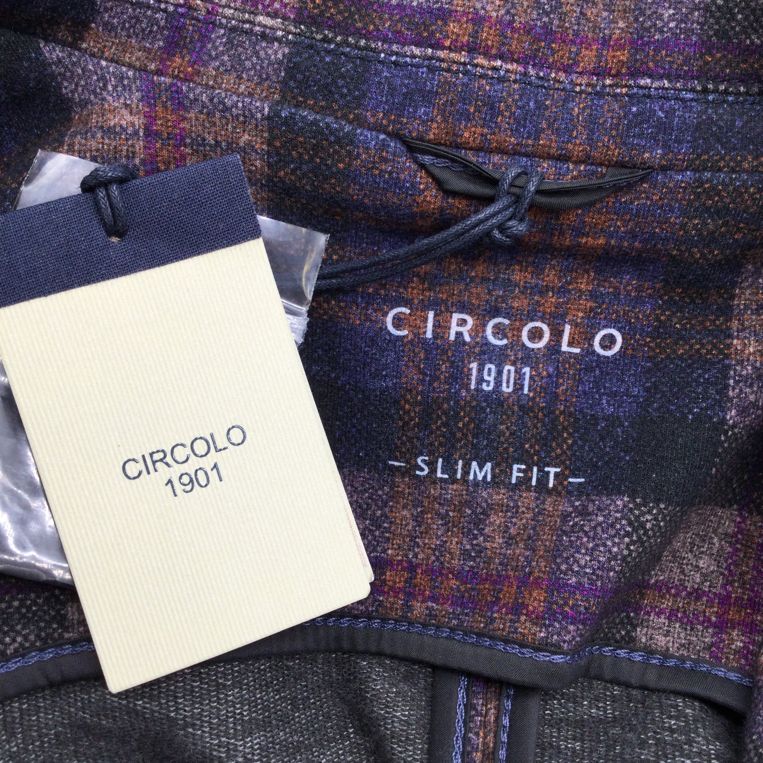 Circolo 1901 Purple / Blue Giacca Slim Fit Felpa Stretchy Cotton Blazer