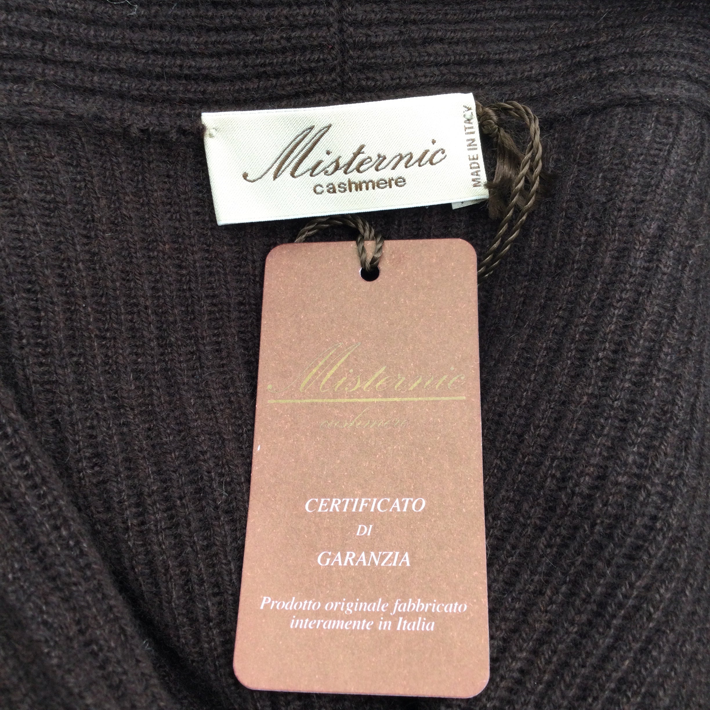 Misternic Long Sleeved Ribbed Knit Cashmere Brown Sweater