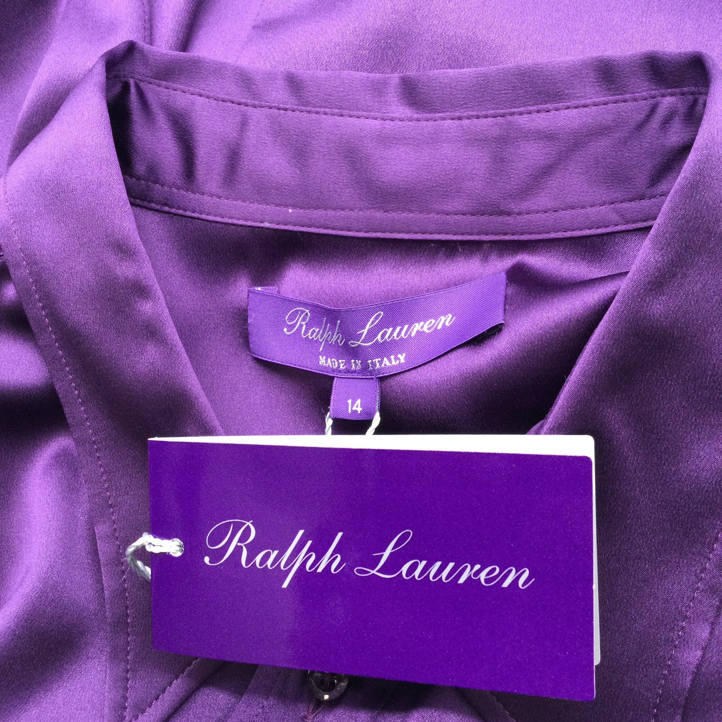 Ralph Lauren Collection Purple Long Sleeved Silk Blouse