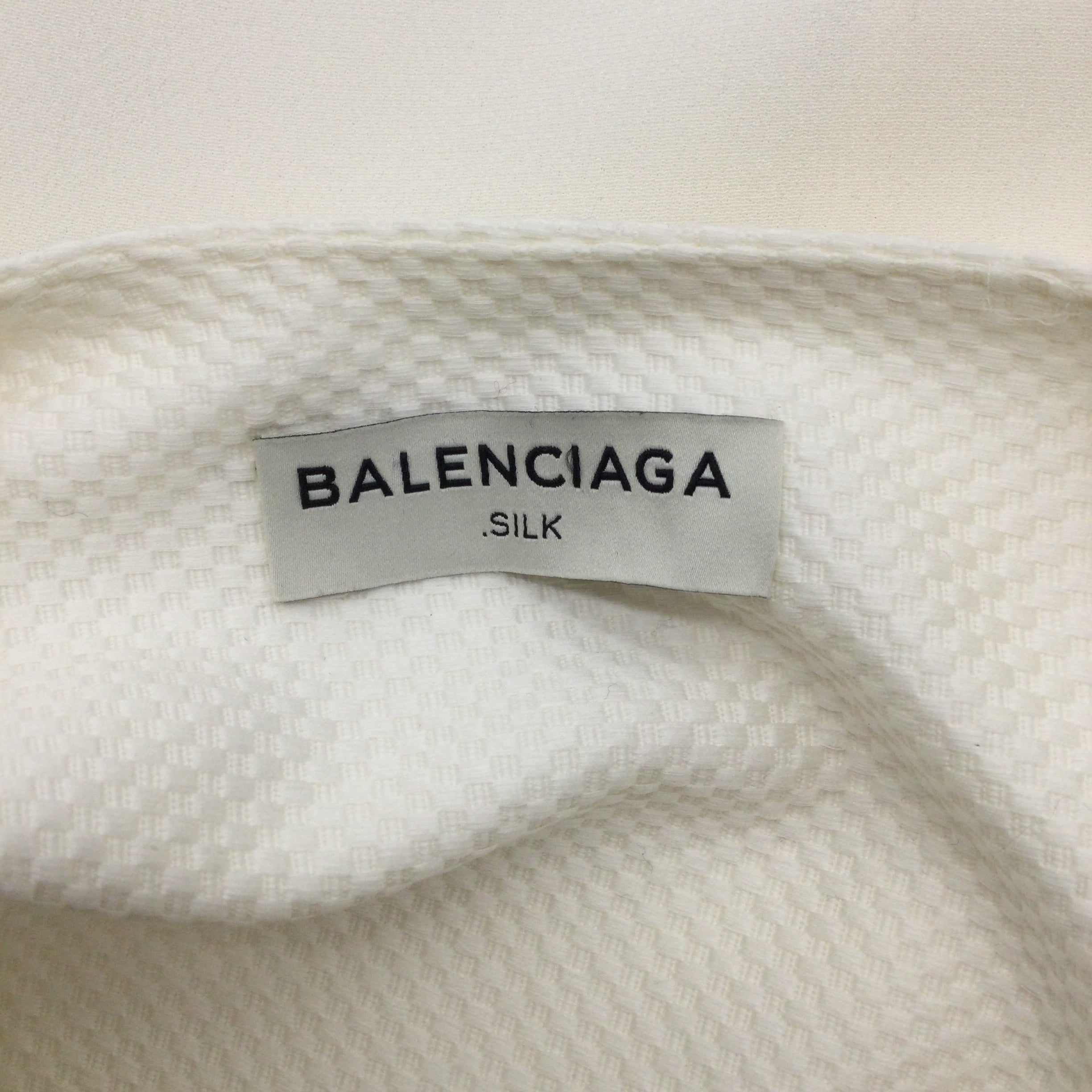 Balenciaga Ivory Long Sleeved Silk Blouse