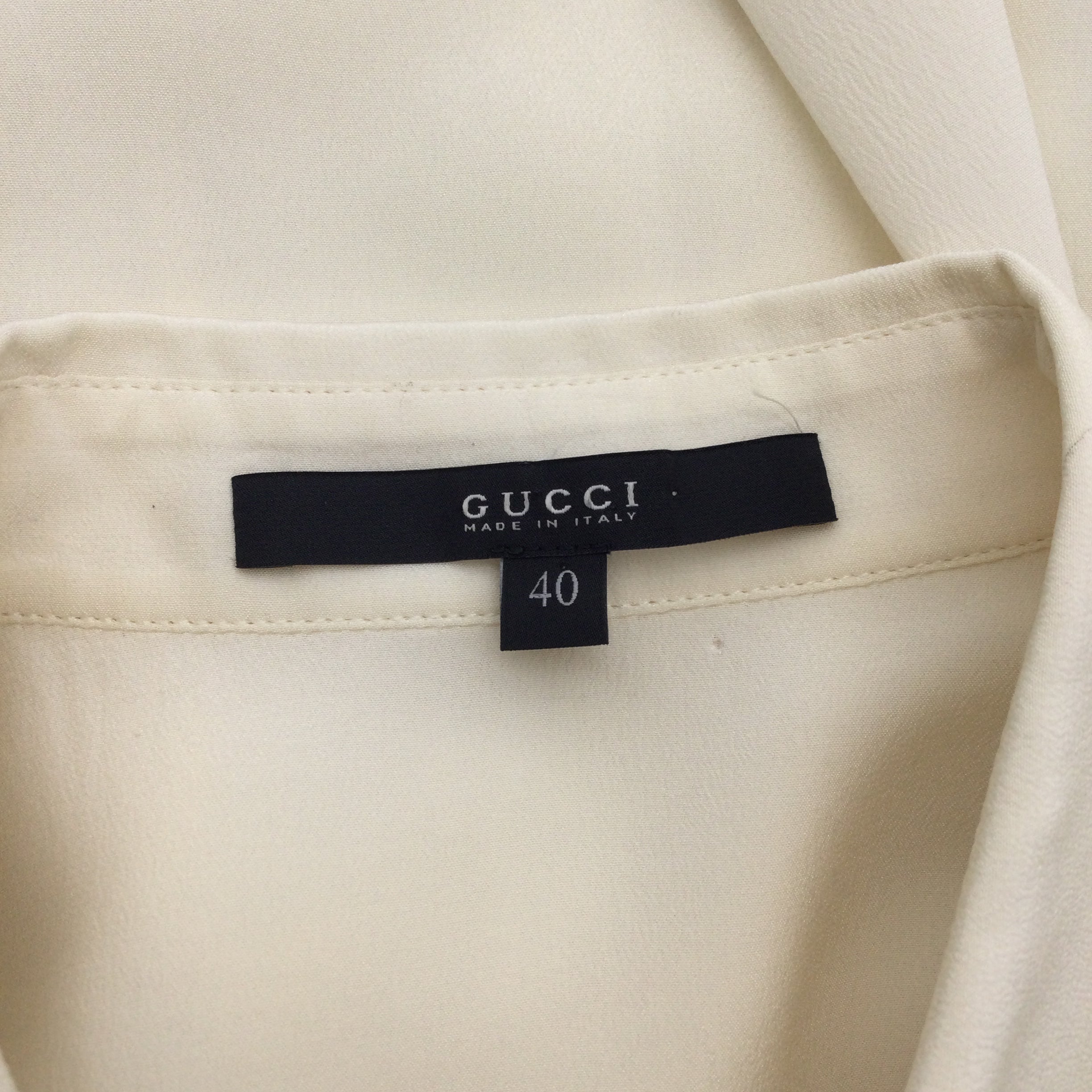 Gucci Ivory Long Sleeved Silk Blouse