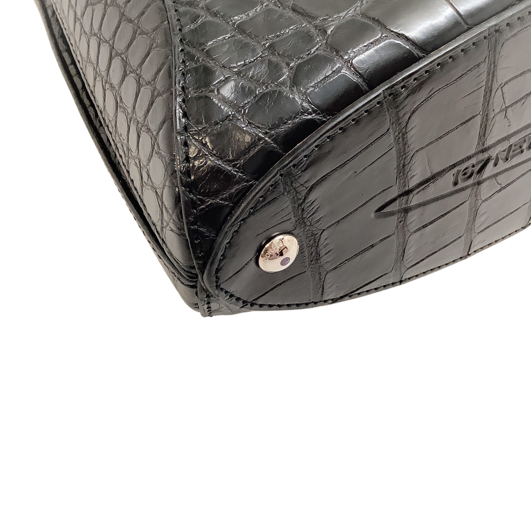 Asprey Black Crocodile Leather Top Handle Bag – Roundabout Resale Couture