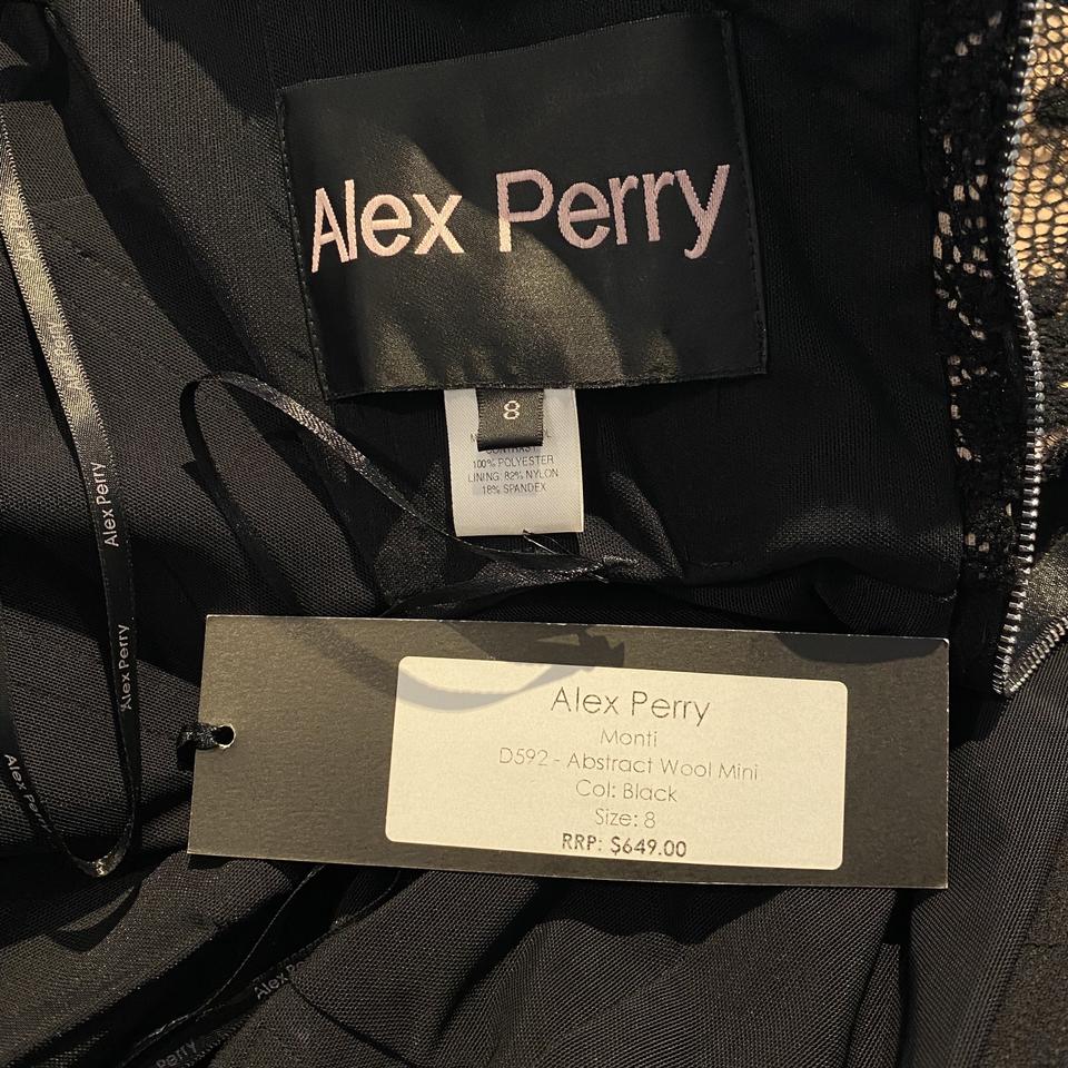 Alex Perry Black / Beige Peplum Cocktail Dress