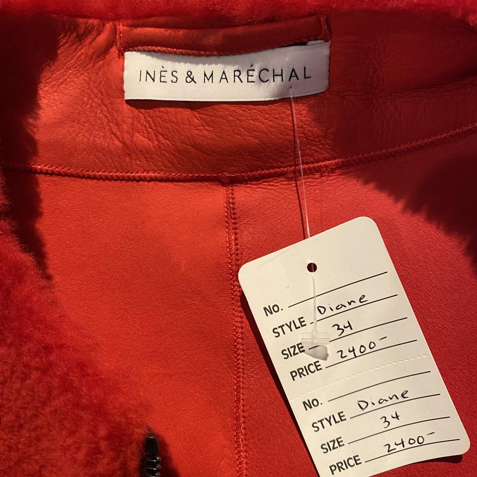 In s & Mar chal Red Diane Shearling Baseball Jacket