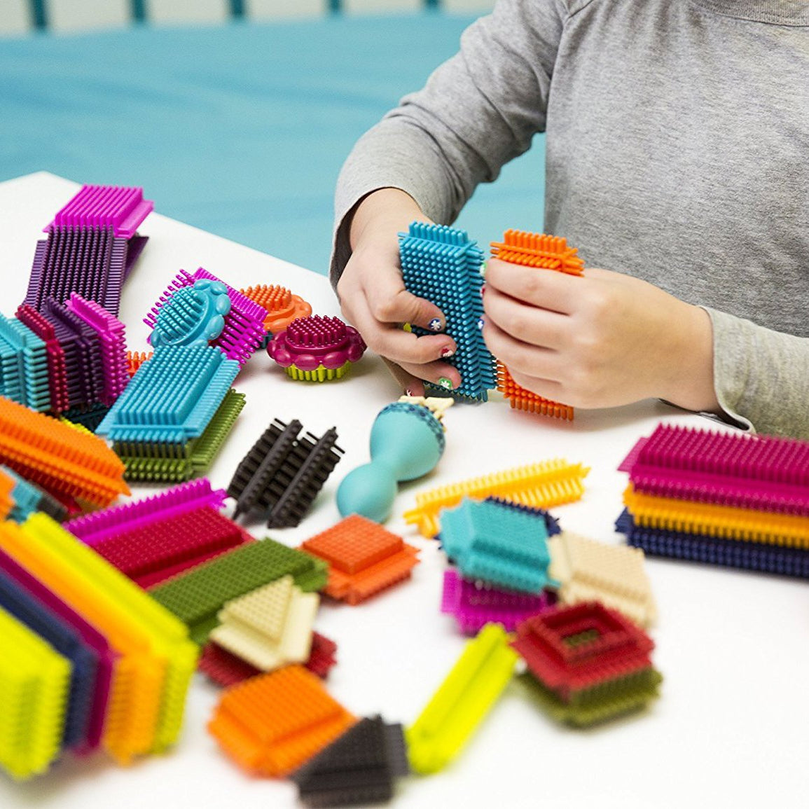 bristle blocks stuck in hair