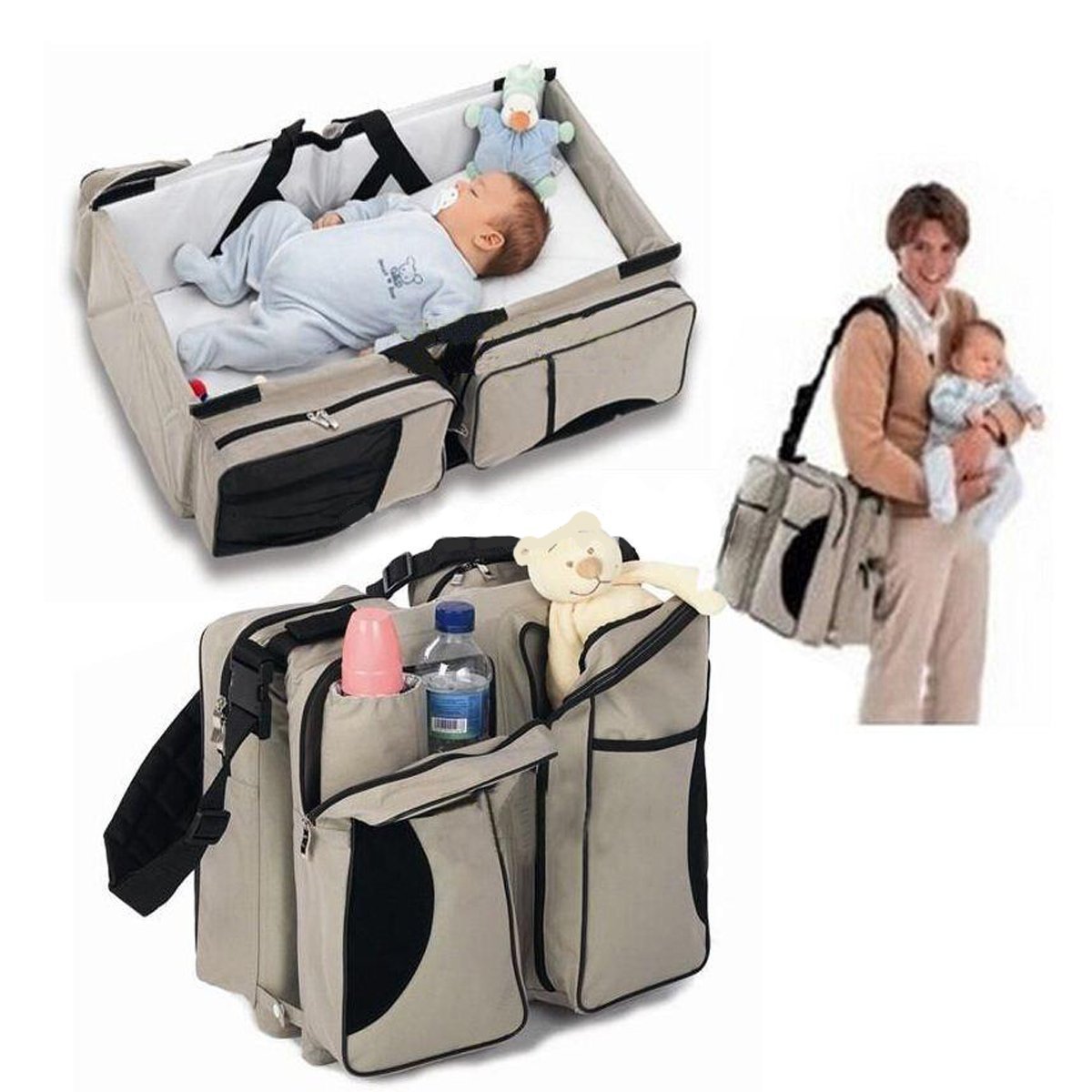 Kp Solutions 3 In 1 Diaper Bag Travel Bassinet Change Station