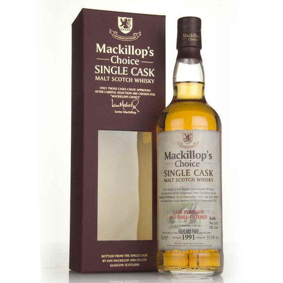 Highland Park 1991 25 Year Old Mackillop's Choice Cask #8103 ABV 53.9% 70CL