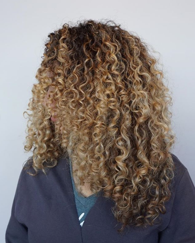 Balayage Curly Hair Golden Hues