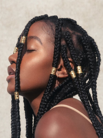 Braids for Curly Hair Box Braids with Gold Hair Jewelry Accessories