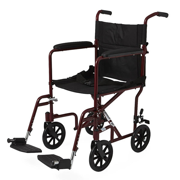 maroon transport wheelchair