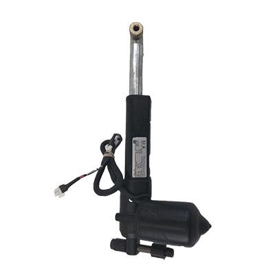 a black actuator for a power wheelchair with the silver shaft extended
