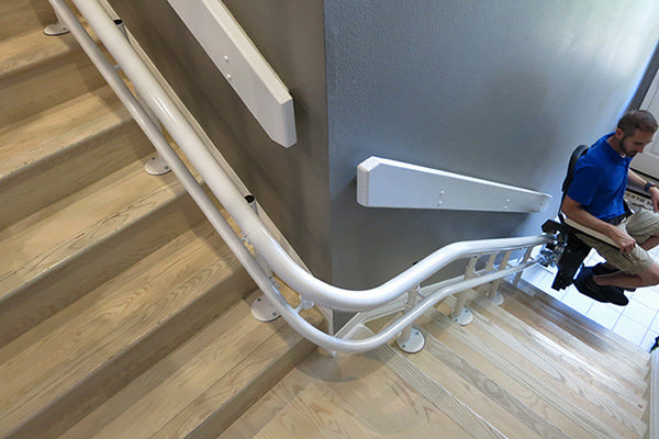 curved stair lift indoors