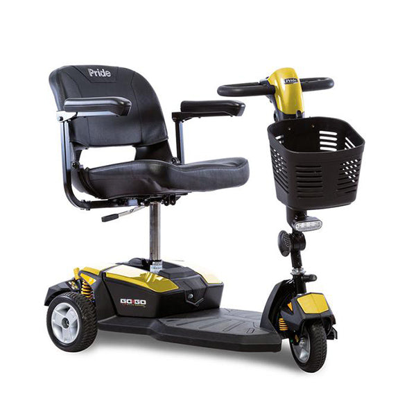 yellow 3-wheel portable scooter